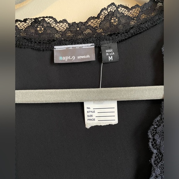 Apt 9 dark romantic lace trim midi velour dress size M stretch whimsigoth witchy - Picture 6 of 13